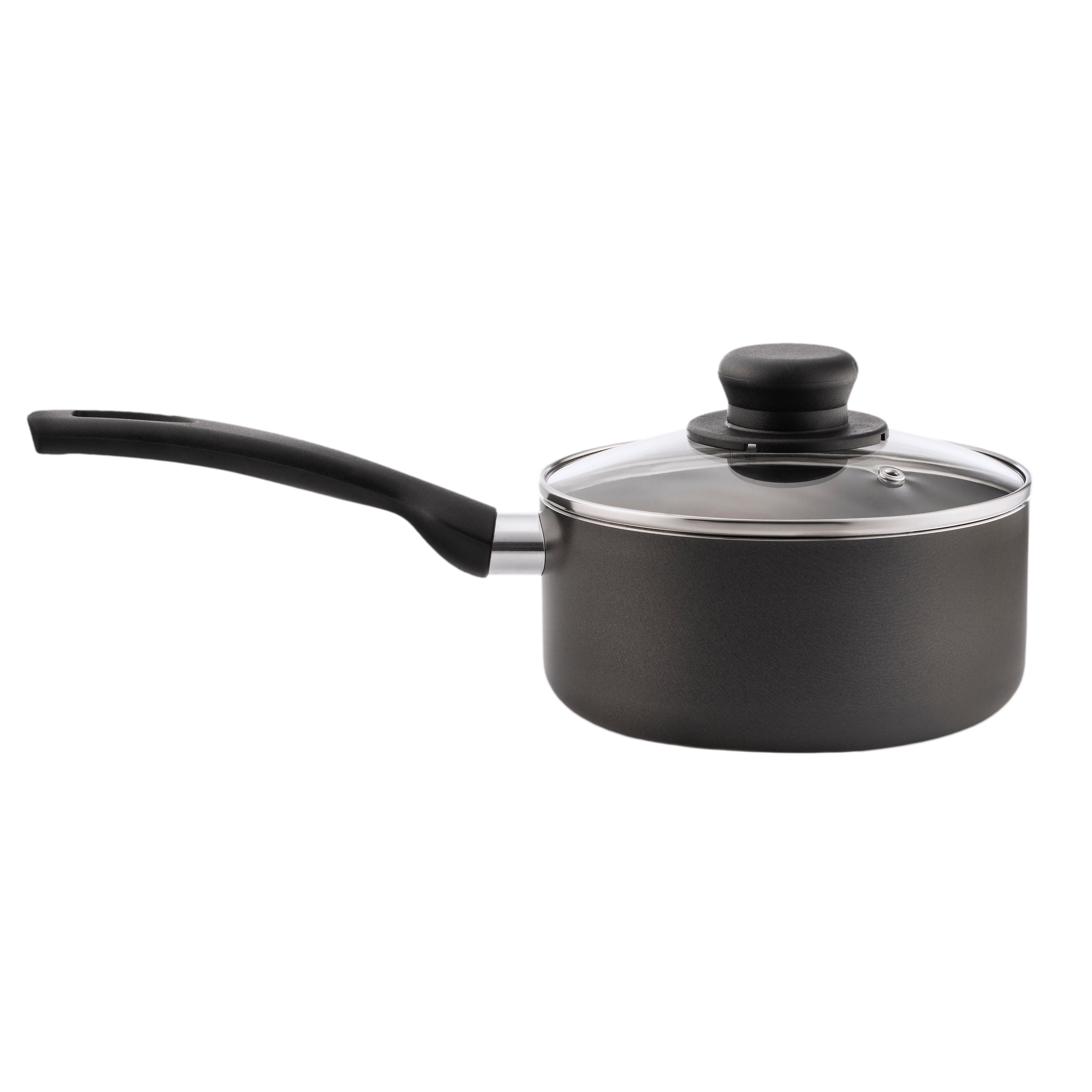18cm Non-Stick Sauce Pan & Glass Lid