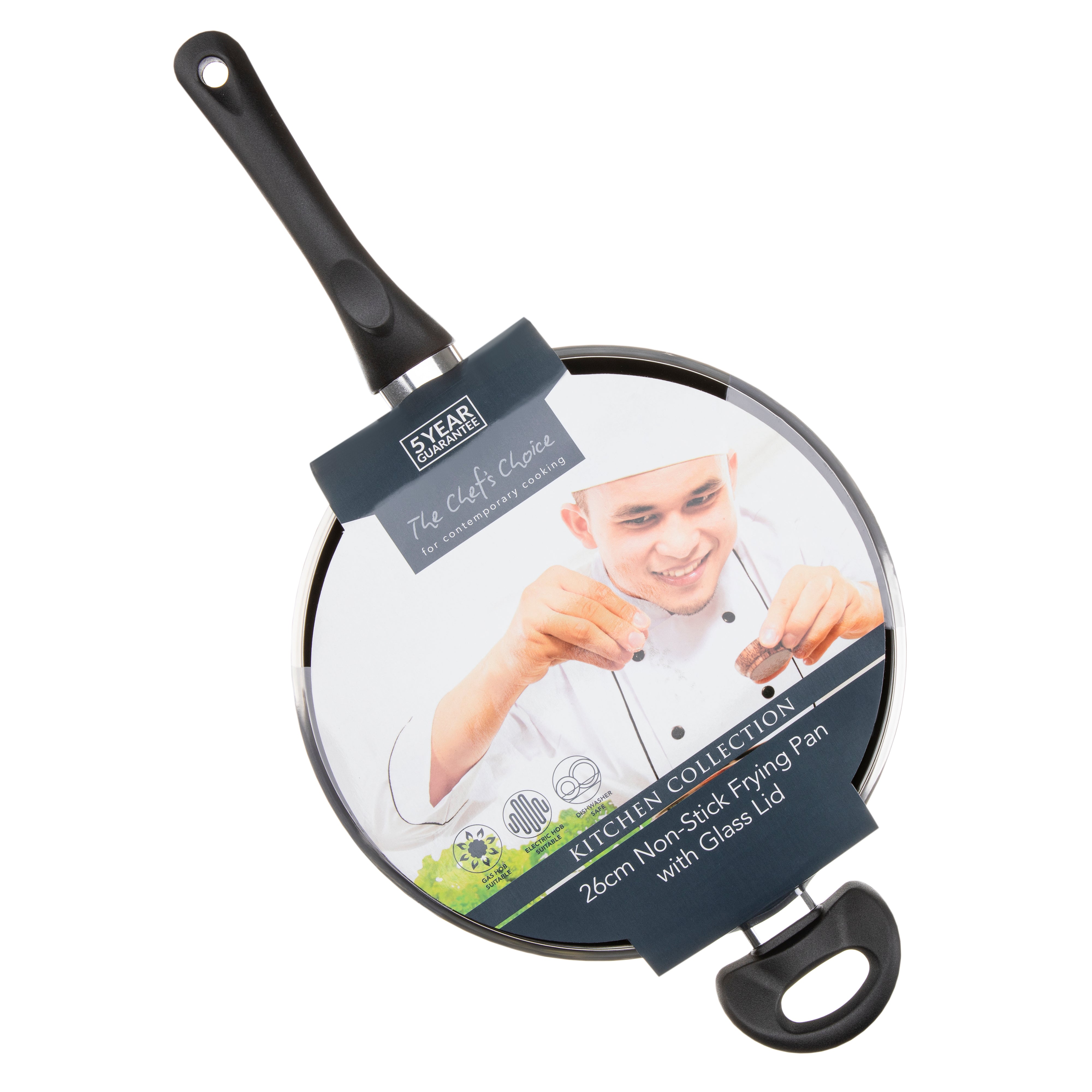 28cm Non-Stick Deep Fry Pan & Glass Lid