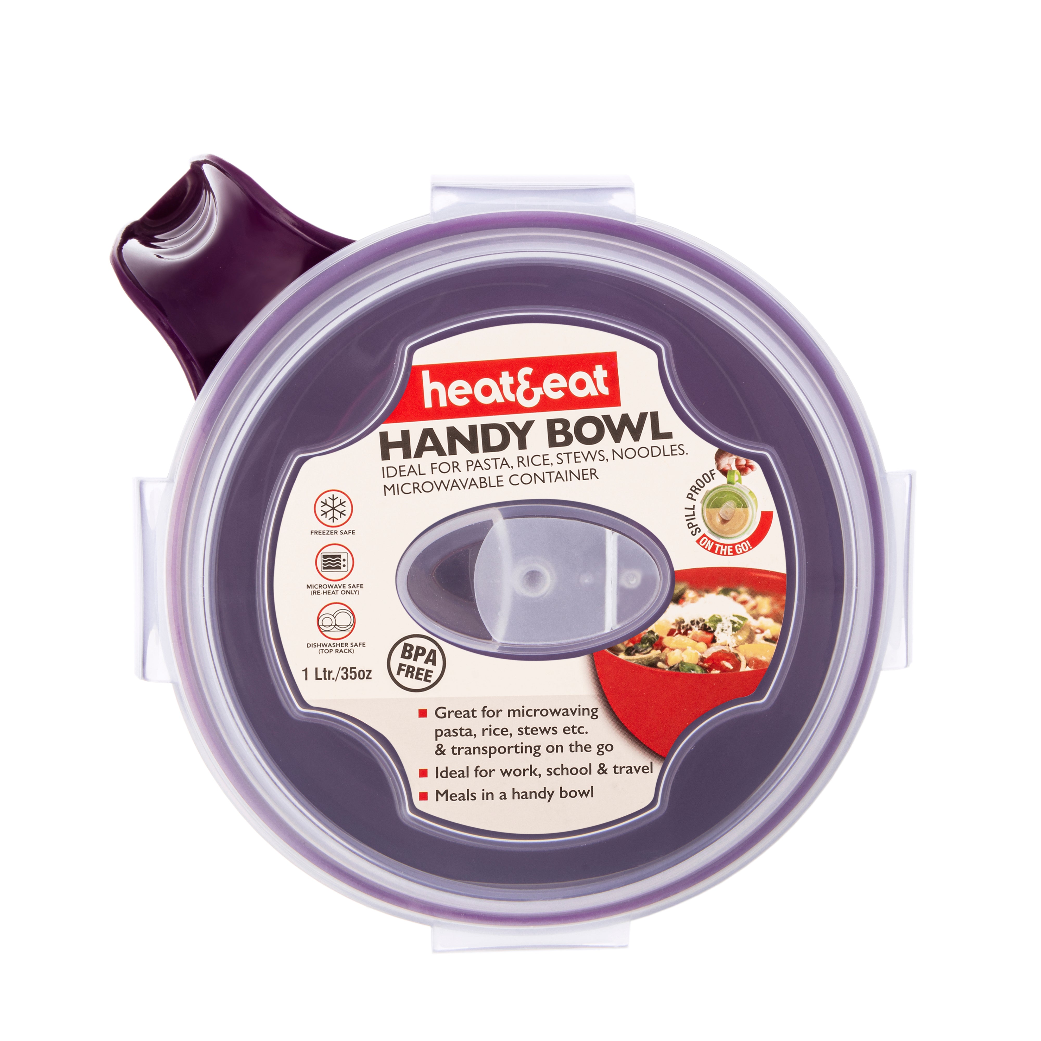 Microwave Bowl Assorted Colour (2 Red, Blue, Purple, Green,)