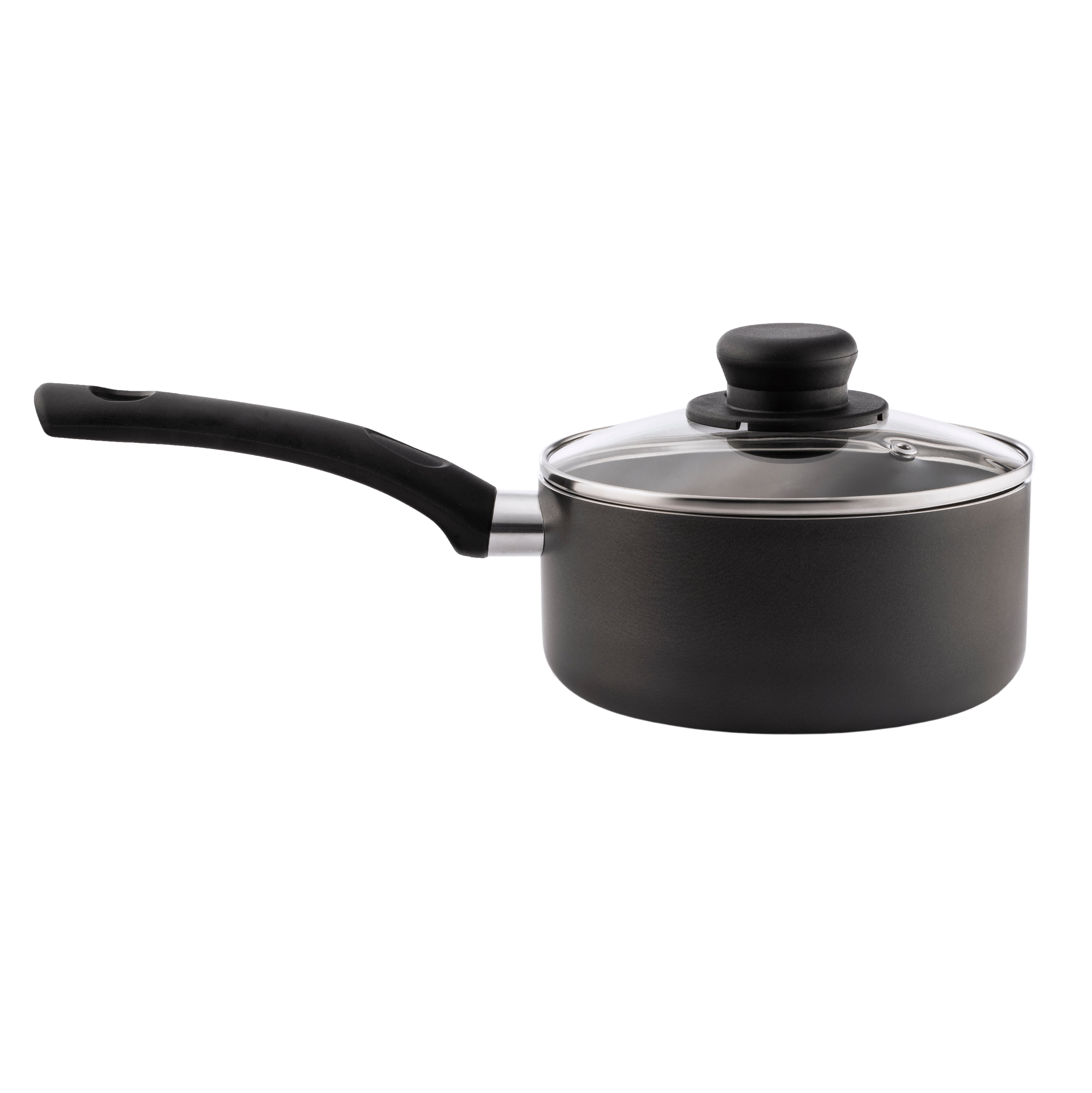18cm Non-Stick Sauce Pan & Glass Lid