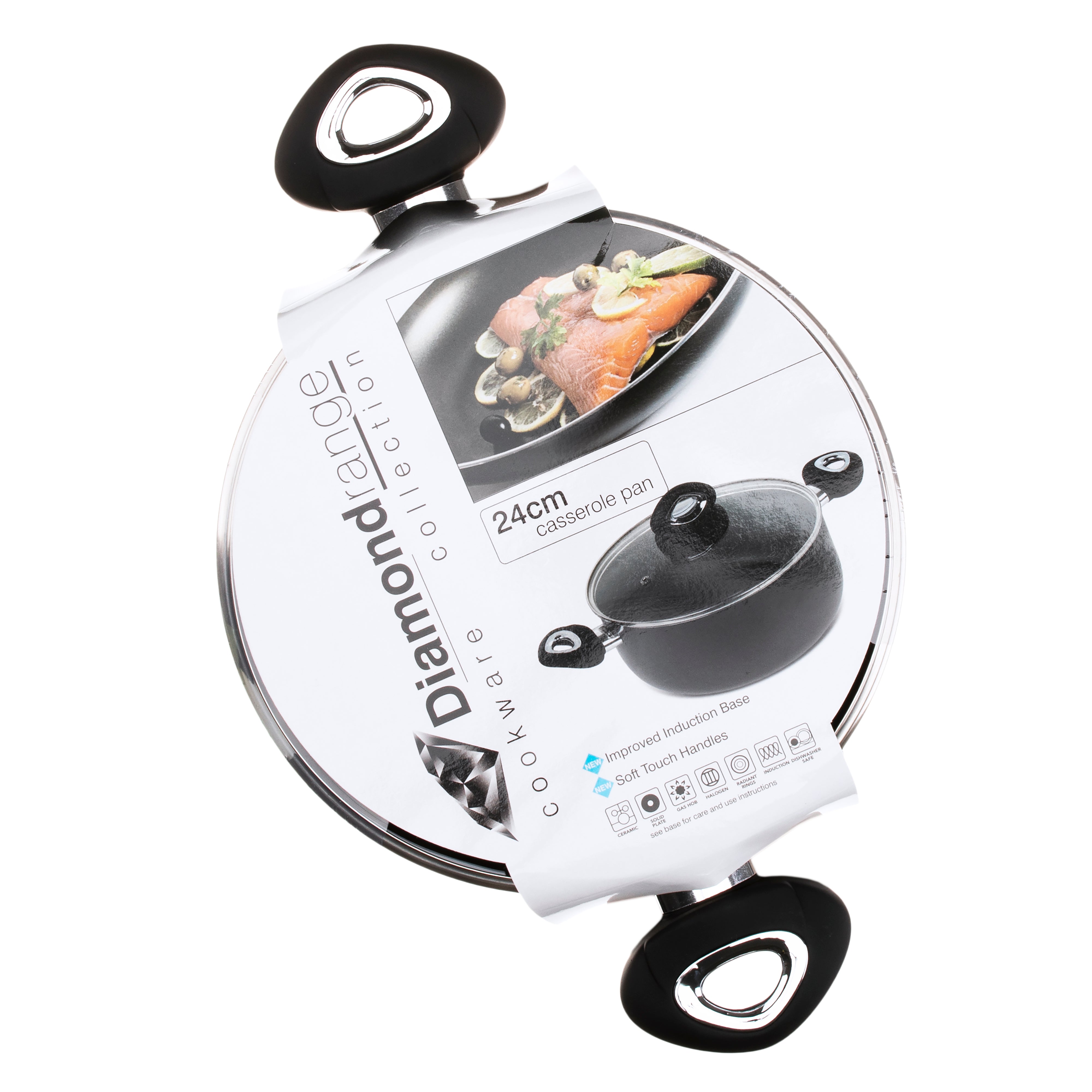 24cm Non-Stick Casserole Pot & Glass Lid