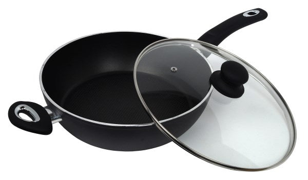 28cm Non-Stick Deep Sauté Pan & Glass Lid