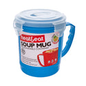 Microwave Soup Mug Assorted Colour (2 Red, Blue, purple, Green,)