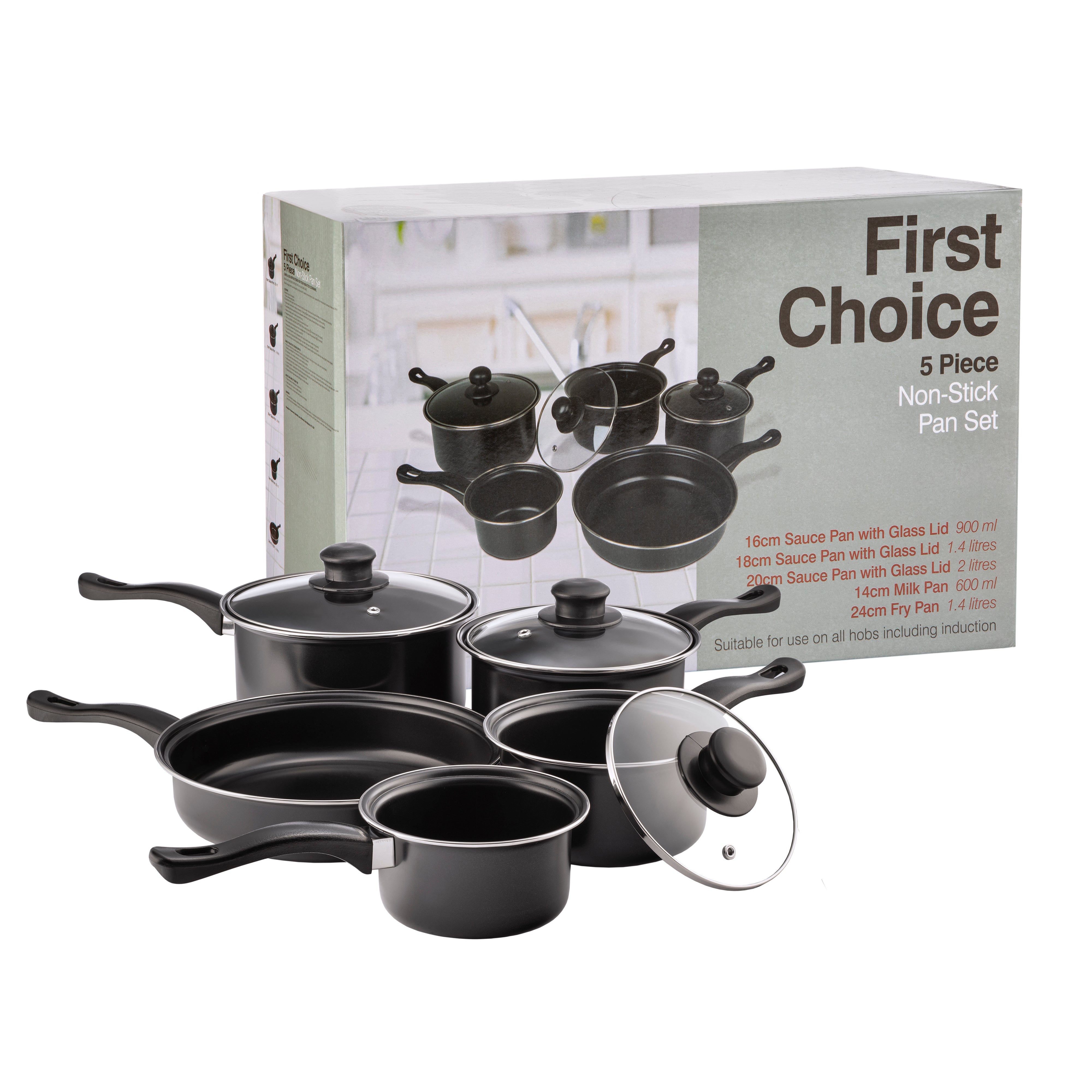 5pc Non-Stick Value Sauce Pan Set