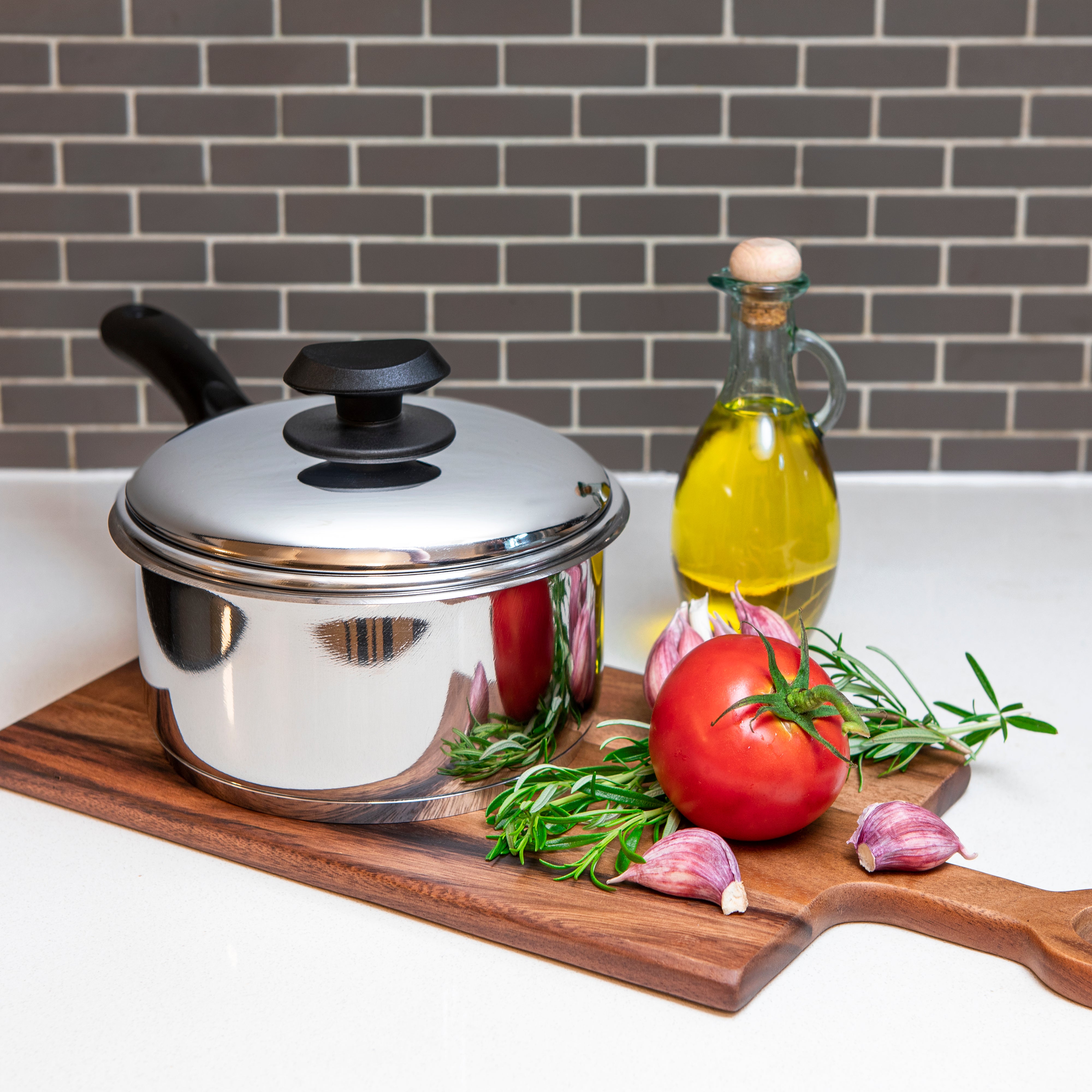 18cm Stainless Steel Sauce Pan & Lid